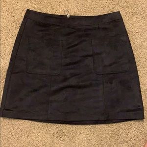 Black Suede Mini Skirt